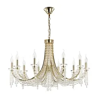 Люстра подвесная Capel 5063/10 Odeon Light прозрачная на 10 ламп, основание золотое в стиле современный Люстра подвесная Capel 5063/10 Odeon Light прозрачная на 10 ламп, основание золотое в стиле современный